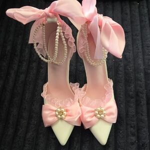 Elegant Pink Bow Women's Shoes